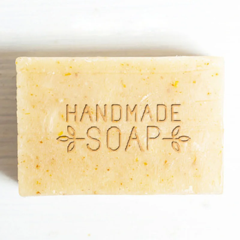 Organic Natural Soap Stamp, Leaves and Letters, Acrylic Handmade Seal, Soap Making Tools, Chapters Seal, 44x44mm, 3 Pcs Set