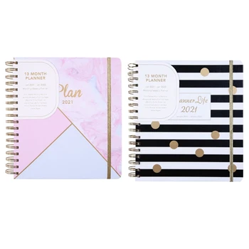 

2021 English Agenda B5 Spiral Coil Notebook Planner Journal Weekly Notepad Organizer Daily Office School Supplies