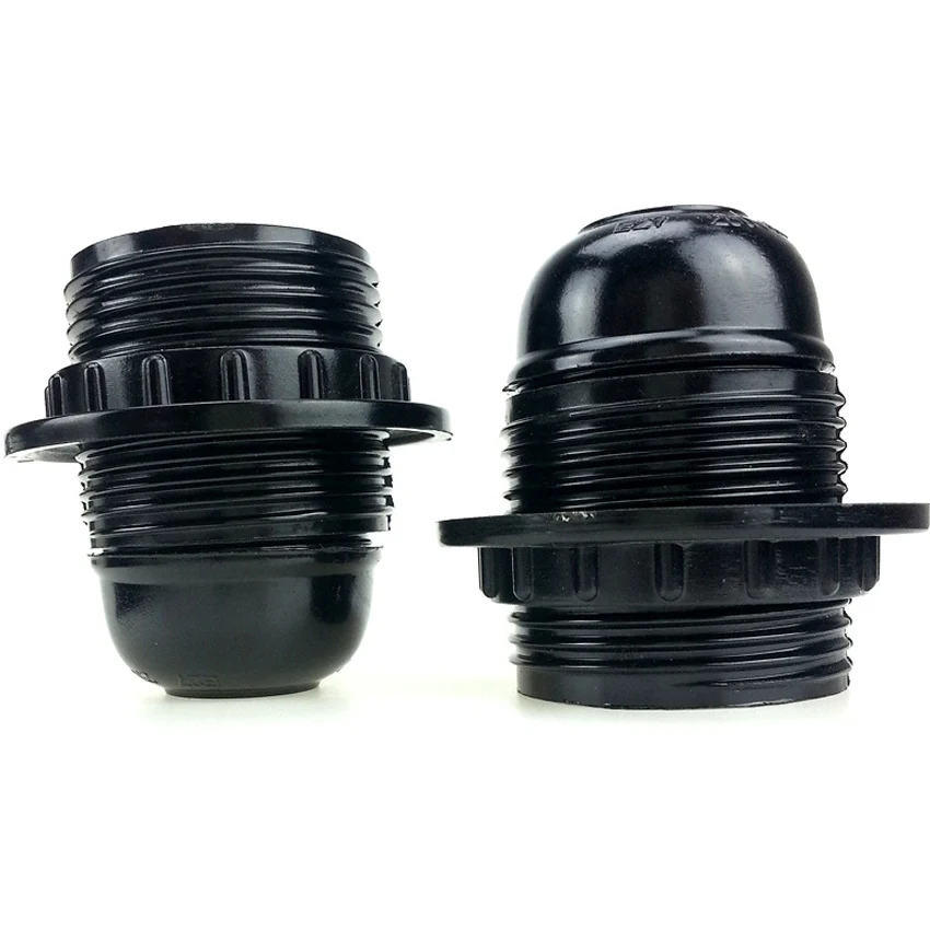 Black 4A CE Aluminum Bakelite Full Tooth E27 Screw Lampholder Energy Save Chandelier Led Bulb Socket Vintage Light Base