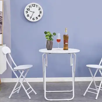 

Simple Folding Table Portable Square Table Setting Table Household Dining Table Small Round Table Balcony Negotiating Round Tabl