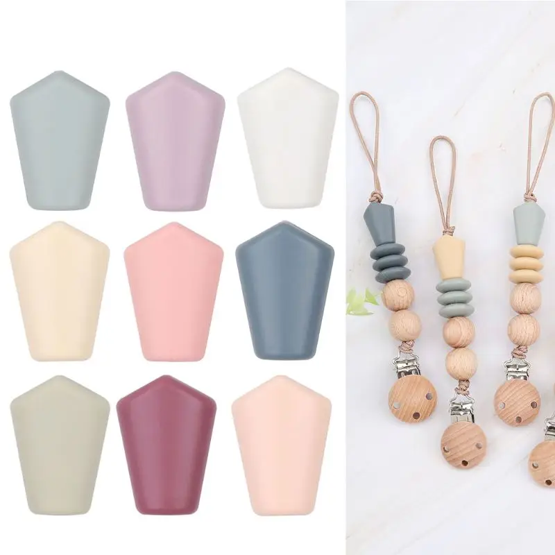 

20pcs Silicone Loose Beads Safe Teether Baby Teething Beads DIY Pacifier Chain R2JF