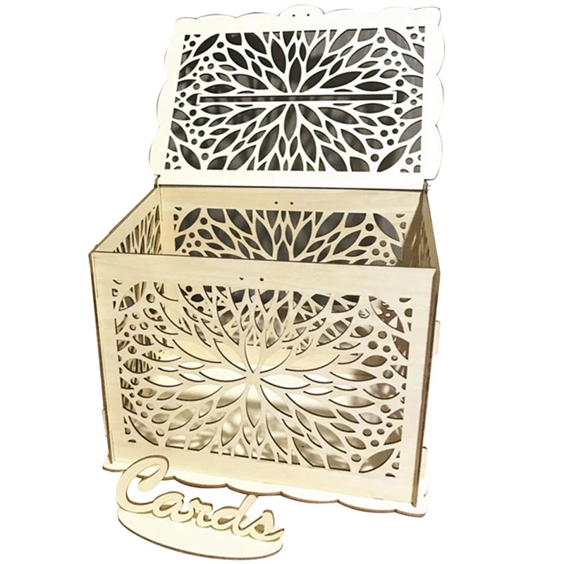 

Diy Rustic Hollow Wooden Knot Wedding Gift Card Box Money Letter Box Wedding Party Sign In Box Wedding Party Decoration