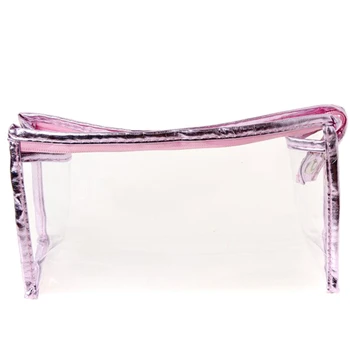 

Travel PVC Cosmetic Bags Women Transparent Clear Zipper Makeup Bags Organizer Bath Wash Make up Toiletry Pouch Box Solid Casual