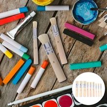 3 conjunto/9 pces diy arte artesanato pintura escova de madeira lidar com stencil escova