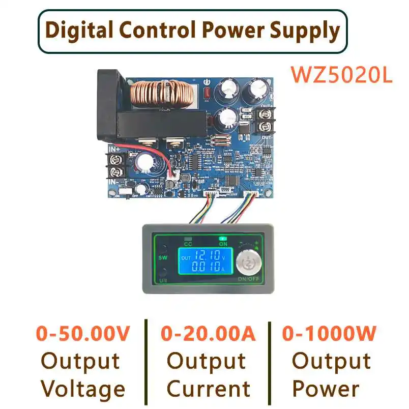 WZ5020L DC понижающий преобразователь CC CV модуль питания 50V 20A 1000W Регулируемое