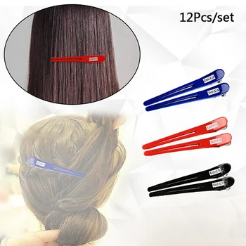 

12Pcs/Set Alligator Hair Clip Crocodile Clips Styling Tools Salon Color Cutting Extension Care Tool Bow Hair Clips