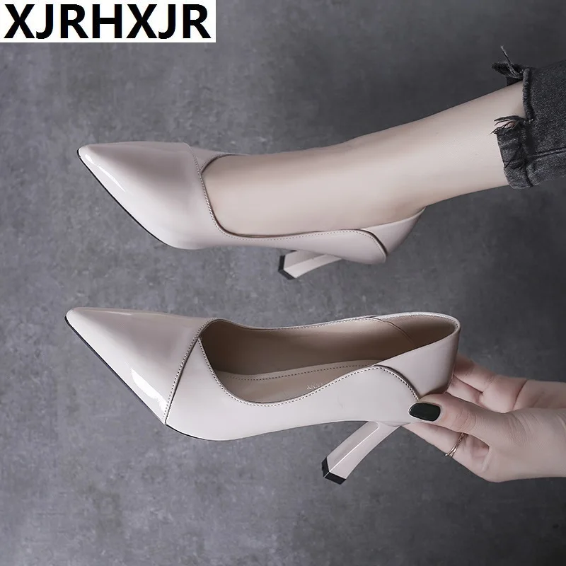 Женская обувь Новинка 2020 года Тонкие туфли Женские осенние модные на тонком