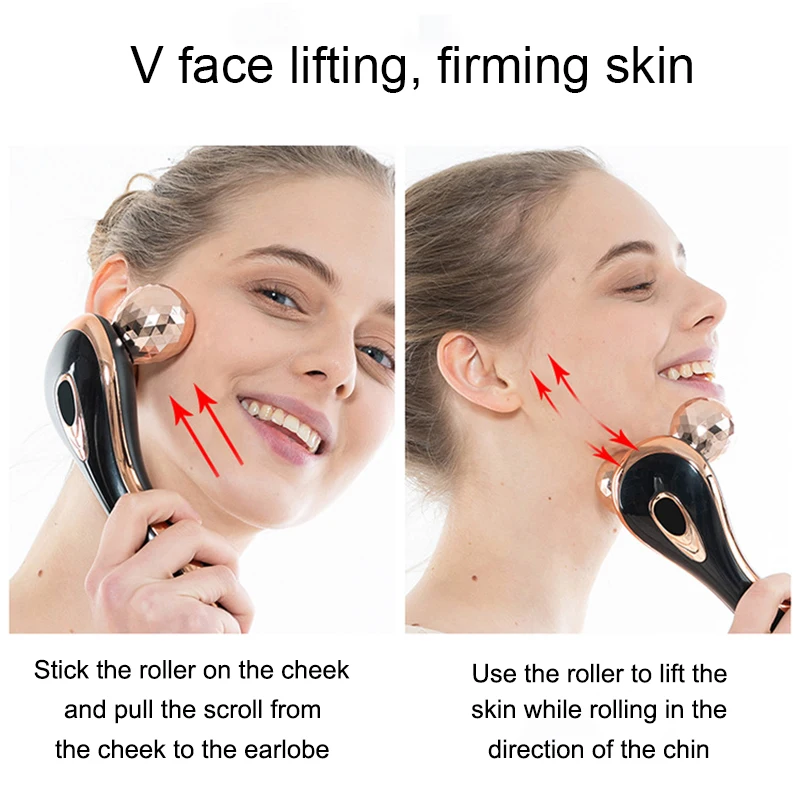 Микротоковый 3D роликовый массажер V-Face лифтинг для лица массажер для лица шеи талии красота формирующие линию тела утягивающая машина