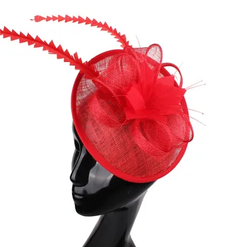 

17 colors elegant sinamay material fascinator base headpiece T-platform hair accessories church hat suit for all season XMF49