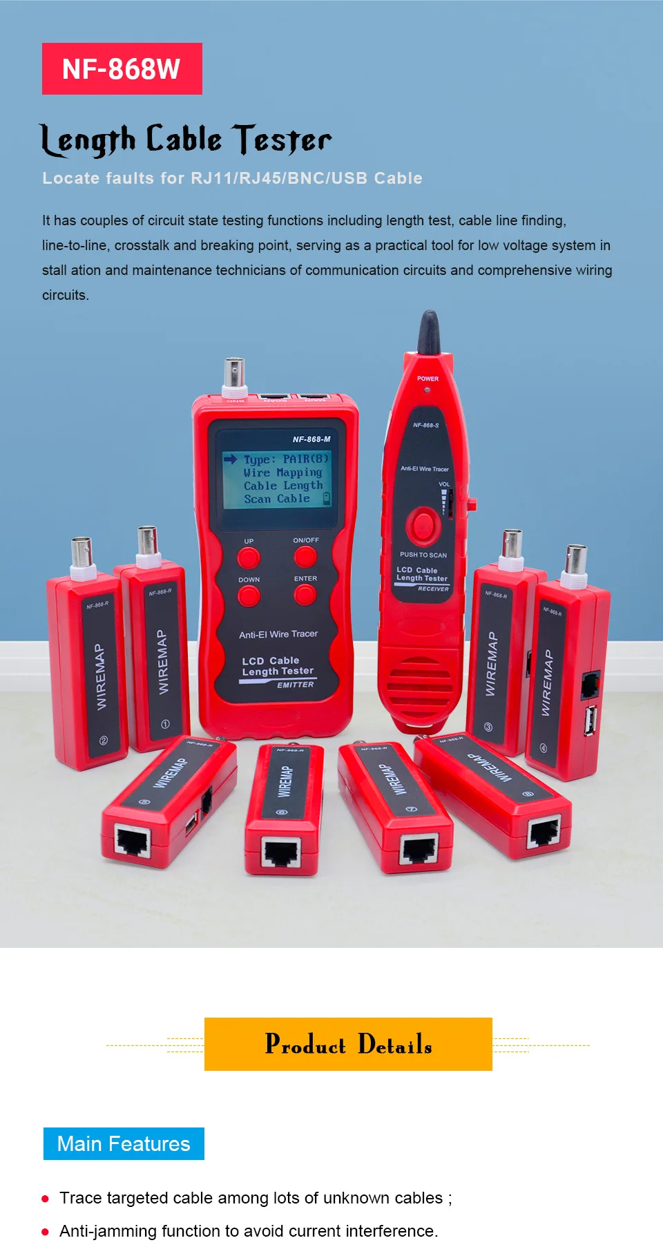 Industrial & Scientific Multimeter Tester kit NF868W Cable Tester