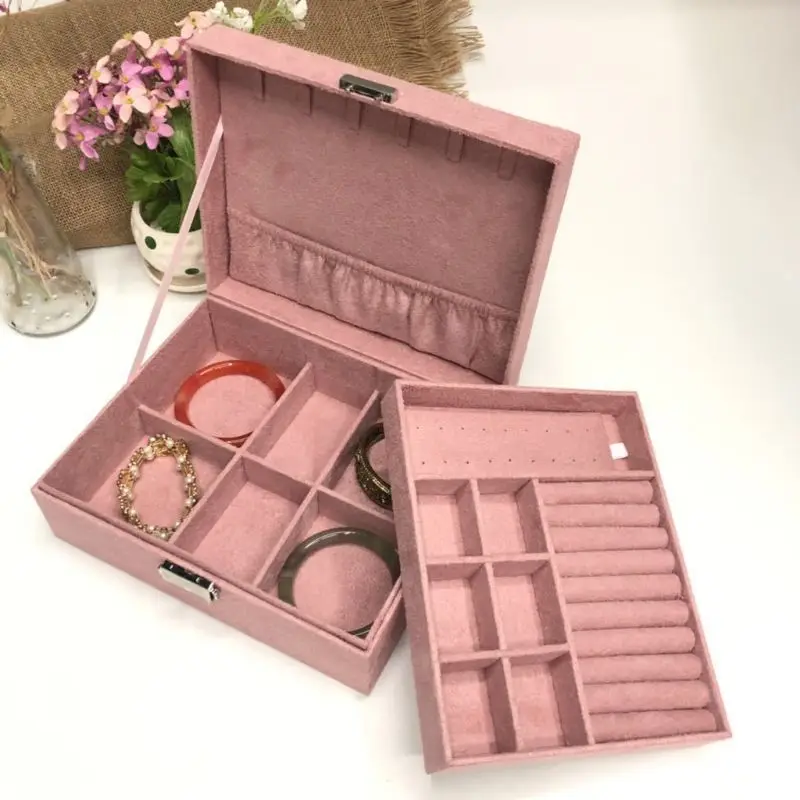 

Jewelry Box with Portable Travel Jewelry Case Jewelry Display Organizer with Large Movable Mirror Versatile Storage Case