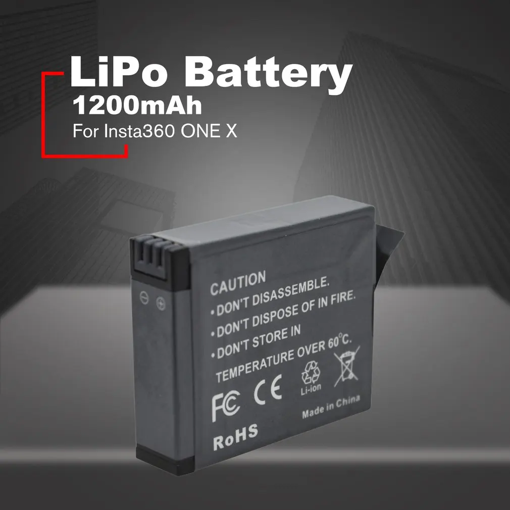 Reachargeable литий-ионная батарея для Insta360 ONE X 1200mAh 3,8 V 4.56Wh LiPo батарея для Insta360 ONE X аксессуары для камеры