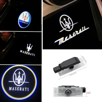 

2X Car LED Door Logo Light For Maserati Quattroporte GranTurismo Ghibli GranCabrio Levante Ghost Shadow Welcome Lamp accessories