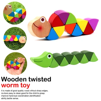 

Toys for Children Early Learning Exercise Baby Fingers Flexible Kids Wood Twist Insects Game Educational Wooden Toys
