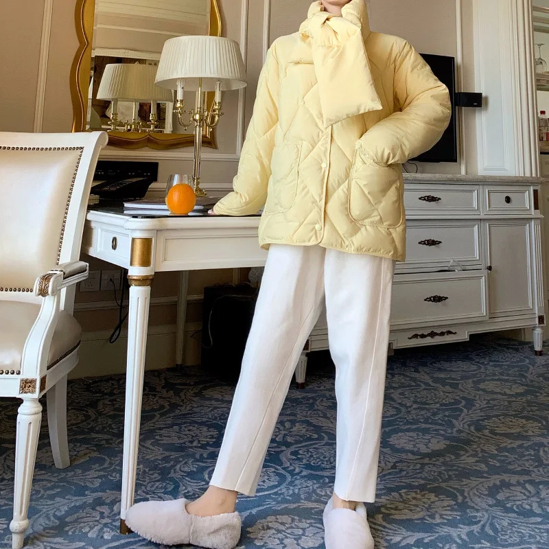 

Online Celebrity Two-Piece Set Korean-style Versitile Fashion Rhombus Plaid Cotton Coat pei wei jin + Knit Versatile Grandma Pan