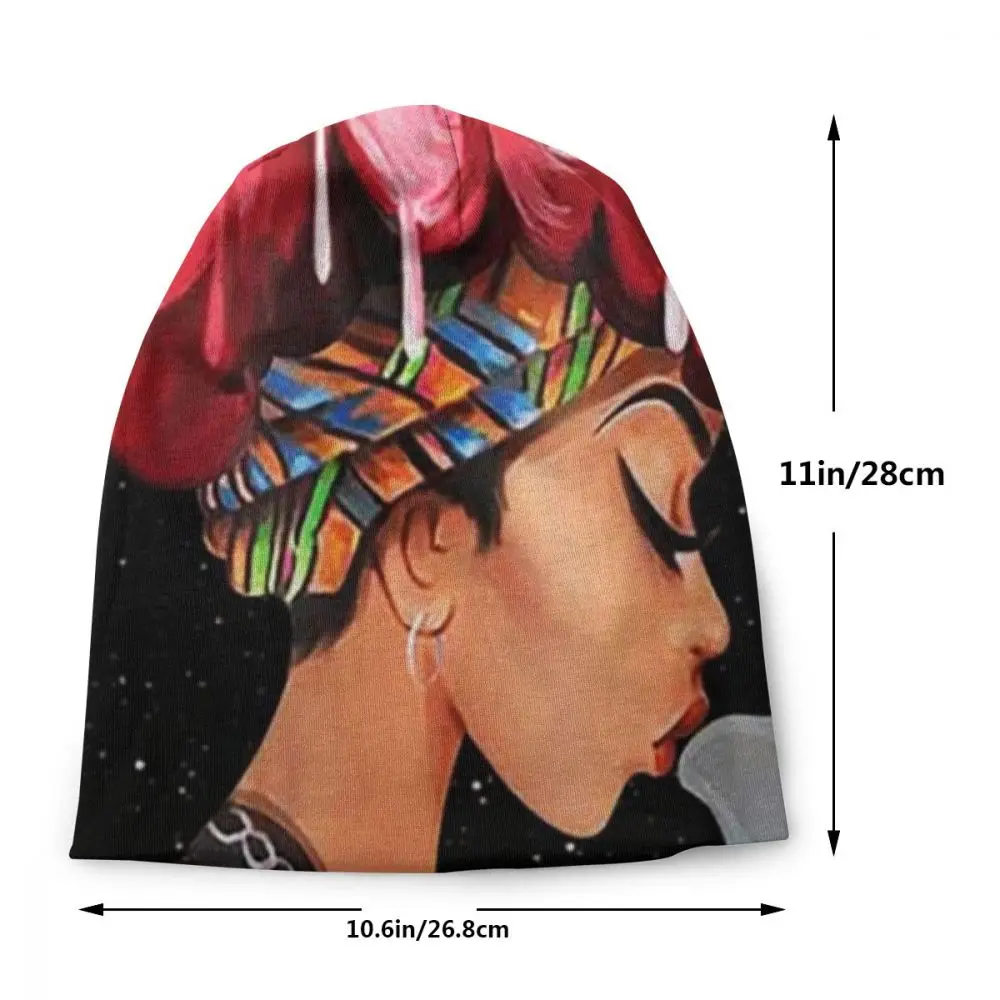 Black History Month Afro Word Art Unisex Adult Casual Beanie Hat Winter Warm Knit Ski Sleeve Skully Beanies Cap