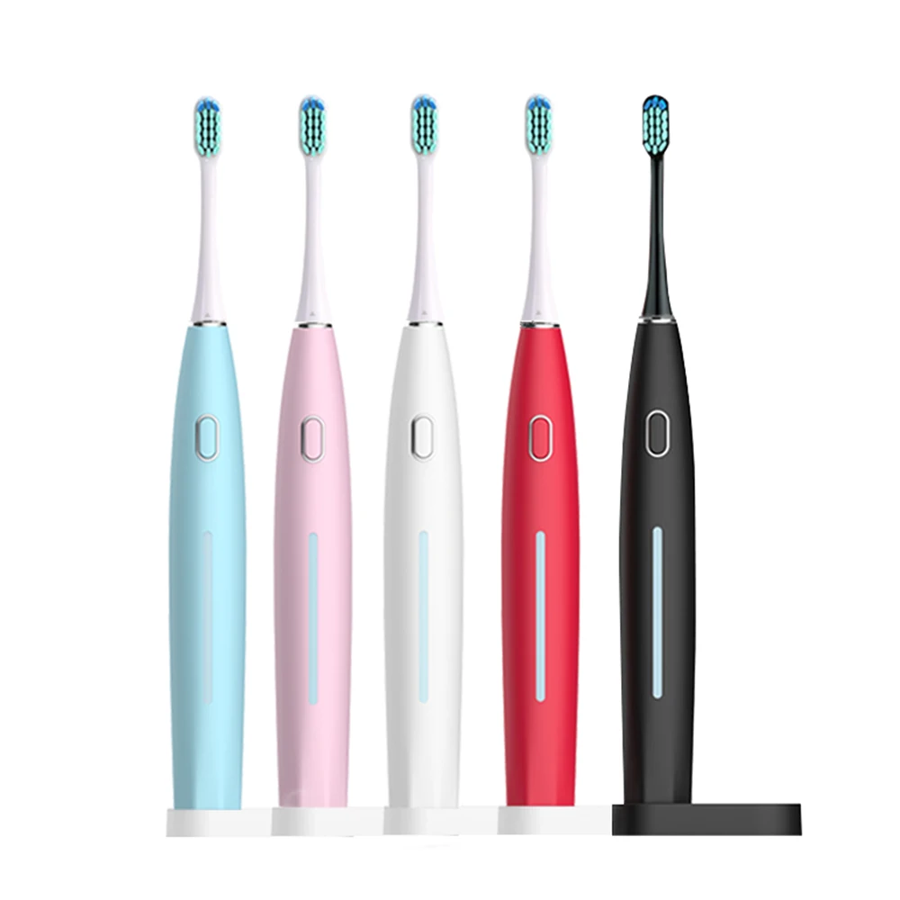 

USB Wireless Charging Sonic Electric Toothbrush With Replaceable Brush Heads IPX7 Waterproof