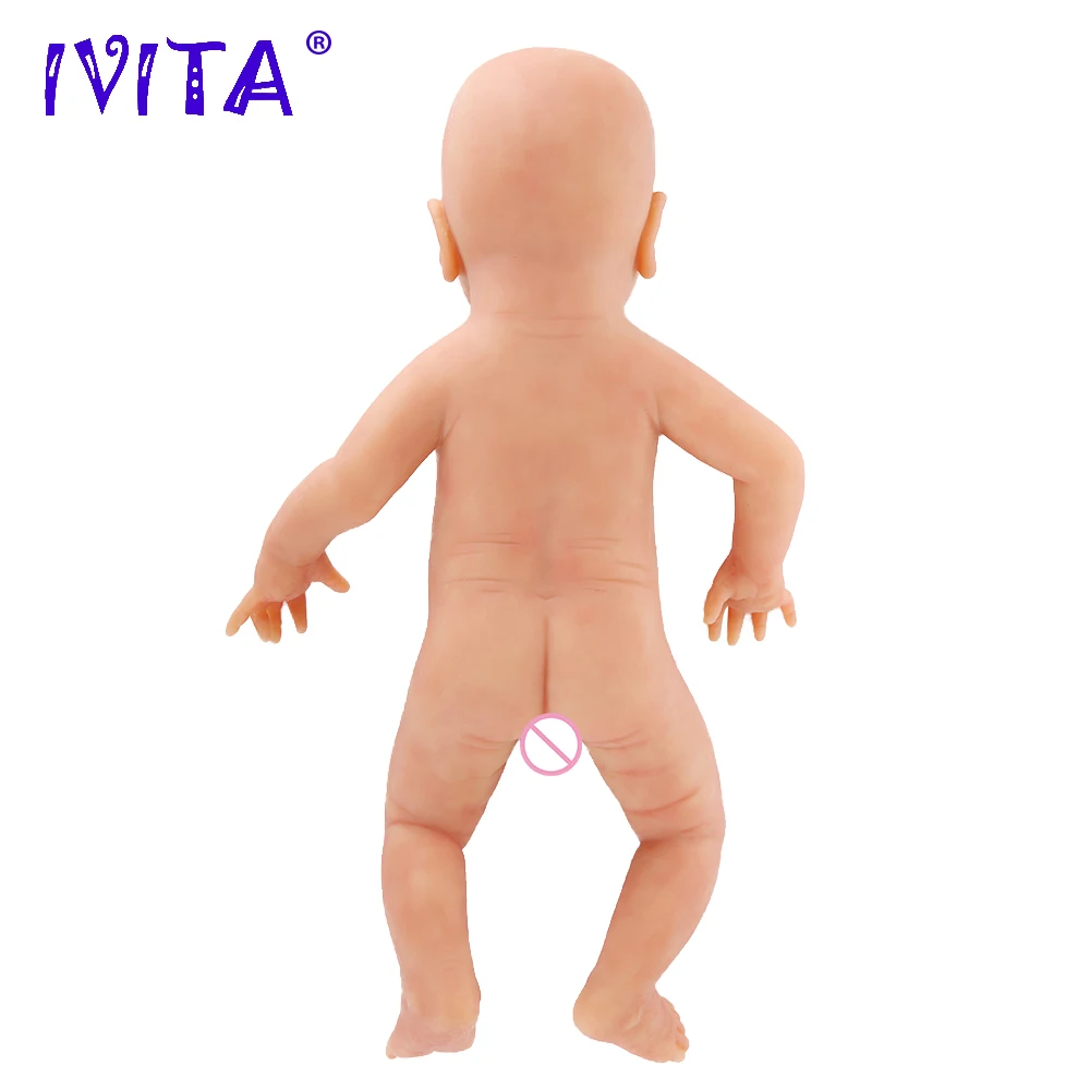IVITA WB1514 46 см 3000 г настоящий полный силикон Bebe Reborn спящий малыш рот открытые