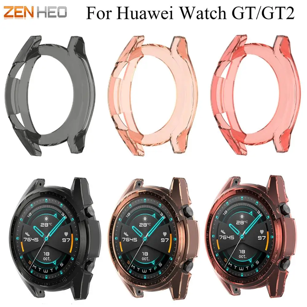 

Защитный чехол из ТПУ для Huawei Watch GT/GT2 42 мм 46 мм, мягкий ультратонкий прозрачный защитный чехол, аксессуары для умных часов