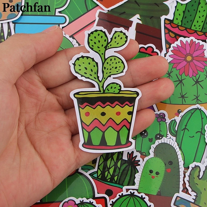 12 компл./лот Patchfan 36 шт./компл. кактус завод зеленые забавные наклейки пакеты мультфильм стиль для DIY настенный телефон Скрапбукинг альбом A2289