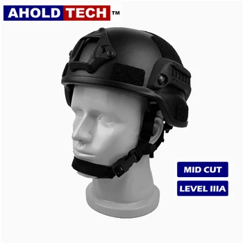 

Aholdtech Genuine ISO NIJ IIIA Lightweight MICH Mid Cut Style Bulletproof Ballistic Helmet For Army Combat Police Airsoft