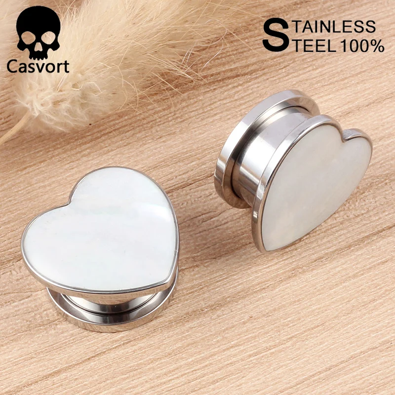 Casvort 2PCS new fashion ear plug tunnel body jewelry piercing ear gauges expander stretcher pair selling