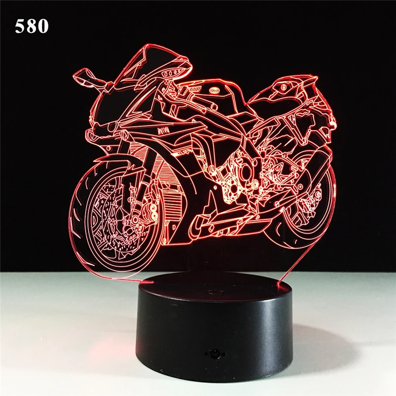 

3D Night Light Extremity Motorcycle Model LED NightLight Children Birthday New Year Christmas Boy Gift Table Lamp Sleep Lamparas