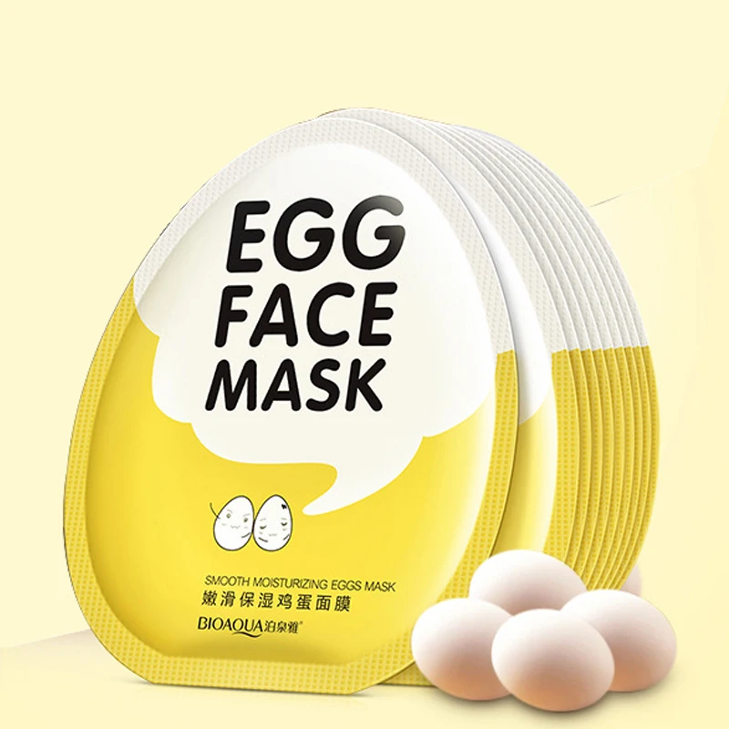 

BIOAQUA Egg Whitening Facial Mask Smooth Moisturizing Hydrating Face Mask Oil Control Shrink Pores Brighten Sheet Mask Skin Care