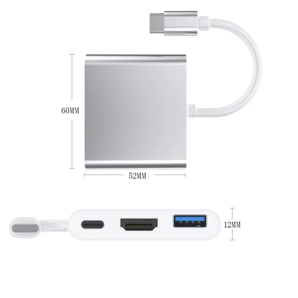 Fiuzd USB C концентратор 3 в 1 USB док-станция USB-C к HDMI кард-ридер RJ45 адаптер для MacBook samsung huawei Xiaomi Iphone