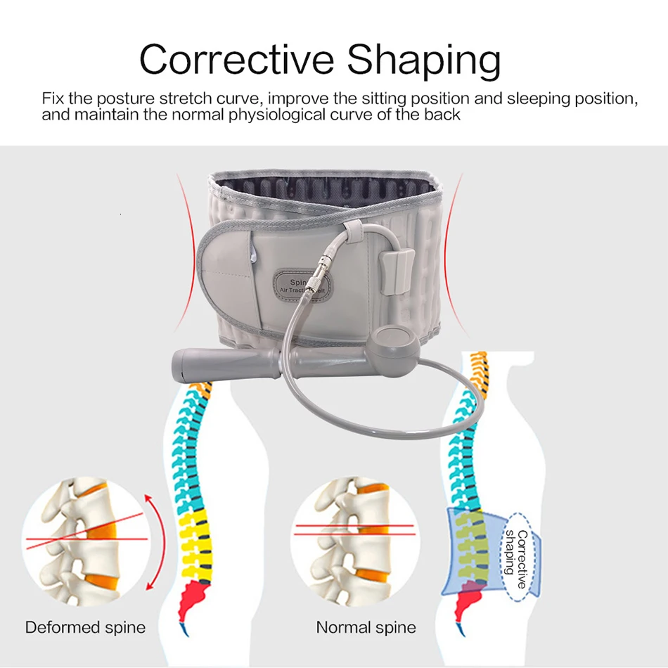 Прямая поставка Поддерживающий Пояс физио декомпрессия облегчение спины Талия поясничная тяга боль в спине термотерапия боль Массаж Здоровье