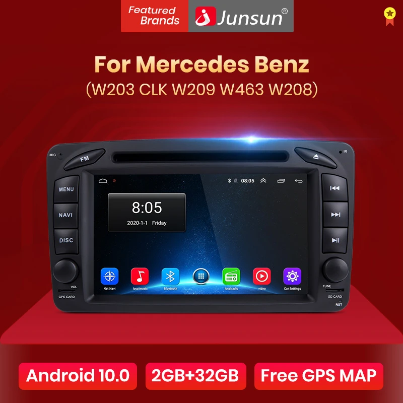 Junsun Carplay Car Radio Multimedia Player For Mercedes Benz Clk W209 W463 W208 Dsp Rds Andorid 10 Auto Gps No 2 Din Autoradio Car Multimedia Player Aliexpress