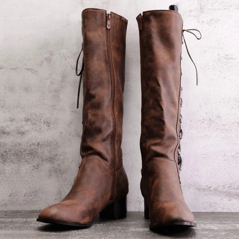 Высокие сапоги до бедра; коллекция года; женская обувь; Botas Altas Mujer; с круглым носком; Botki Damskie; Ретро; Botas Altas Mujer Sobre Rodilla