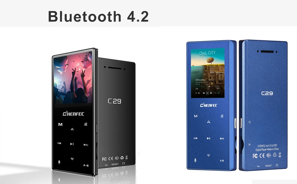 CHENFEC C12 MP3 плеер с Bluetooth 4,0 Встроенный 8 Гб динамик музыкальный плеер Поддержка FM радио Запись Иврит Русский