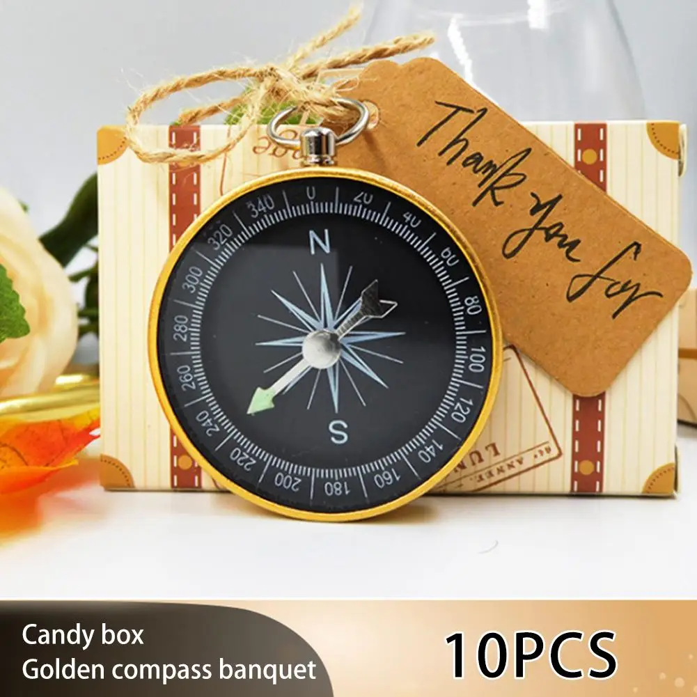 

10PCS Compass Set Candy Box, Hanging Wedding Gift Handle Design Creative Surprise Week Memorial Day Supplies