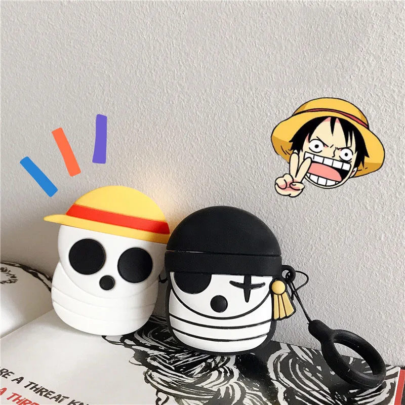 

For AirPods 2 Case 3D One Piece Skull Bone Cartoon Soft Silicone Wireless Earphone Cases For Apple Airpod Case Cute Cover Funda