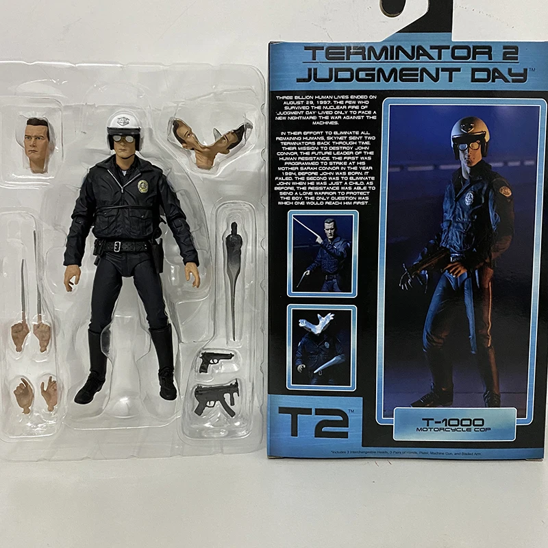 NECA Терминатор T-1000 рисунок решение день Арнольд Шварценеггер фигурку с мотоцикл
