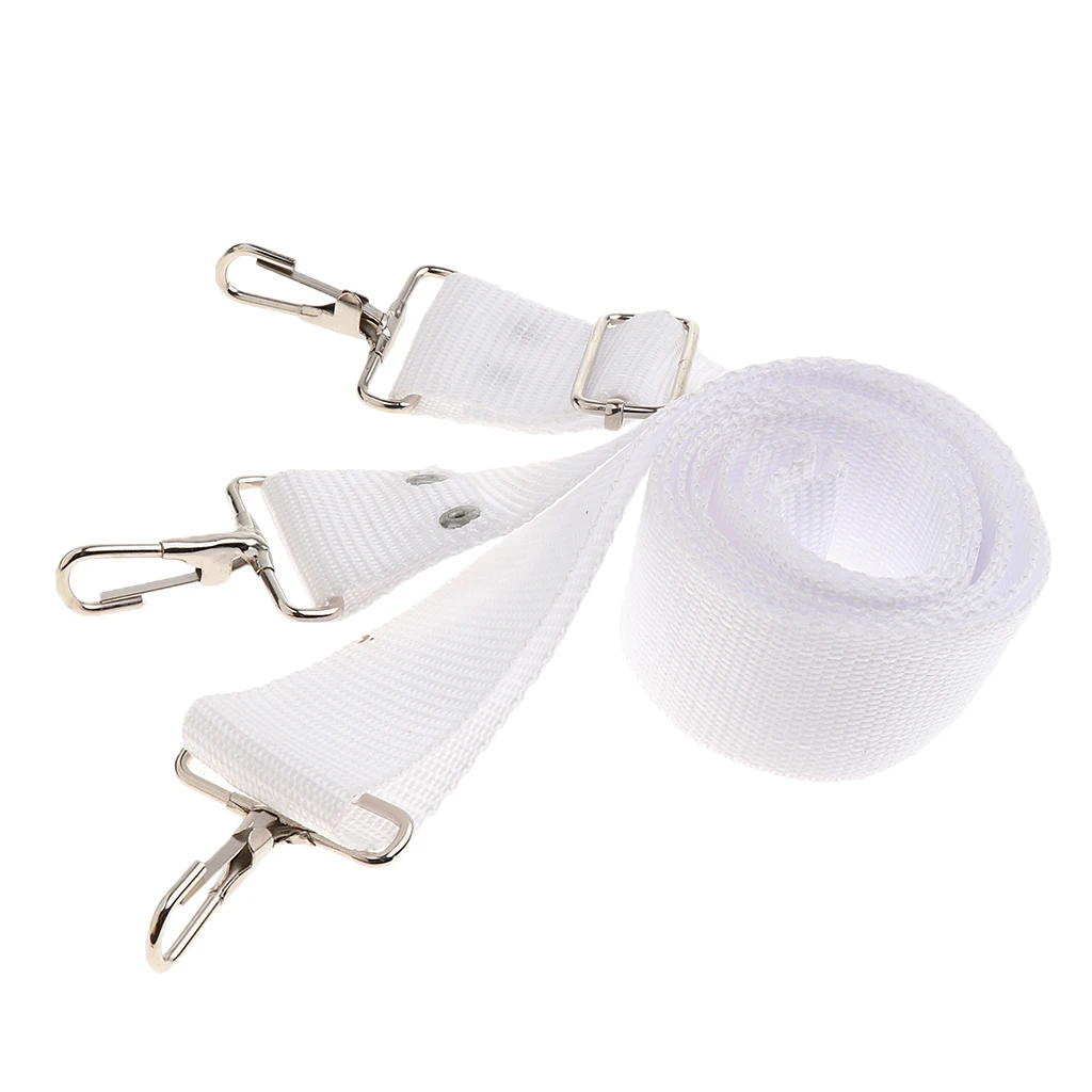 Белые хлопчатобумажные барабан плечевой ремень с металлическими зажимами для