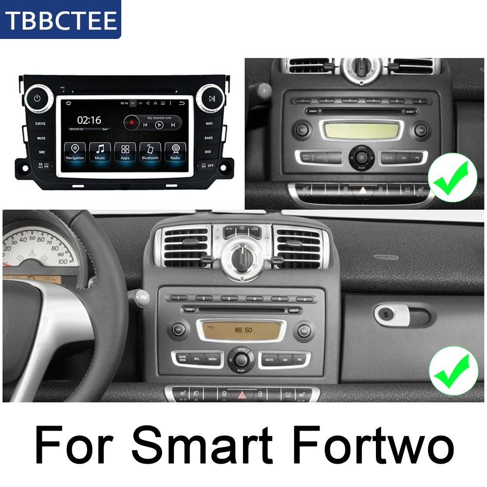 Для Smart Fortwo 2007~ NTG Android автомобильный Радио GPS; Мультимедийный проигрыватель навигационная карта HD экран стерео WiFi BT головное устройство