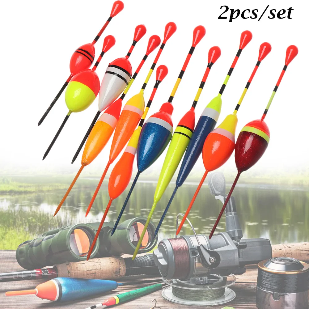 

2PCS Colorful Foam Buoy Float Bobber Long Tail Large Buoyancy Ice Float Light Stick Floats Fluctuate Winter Fishing Accessory