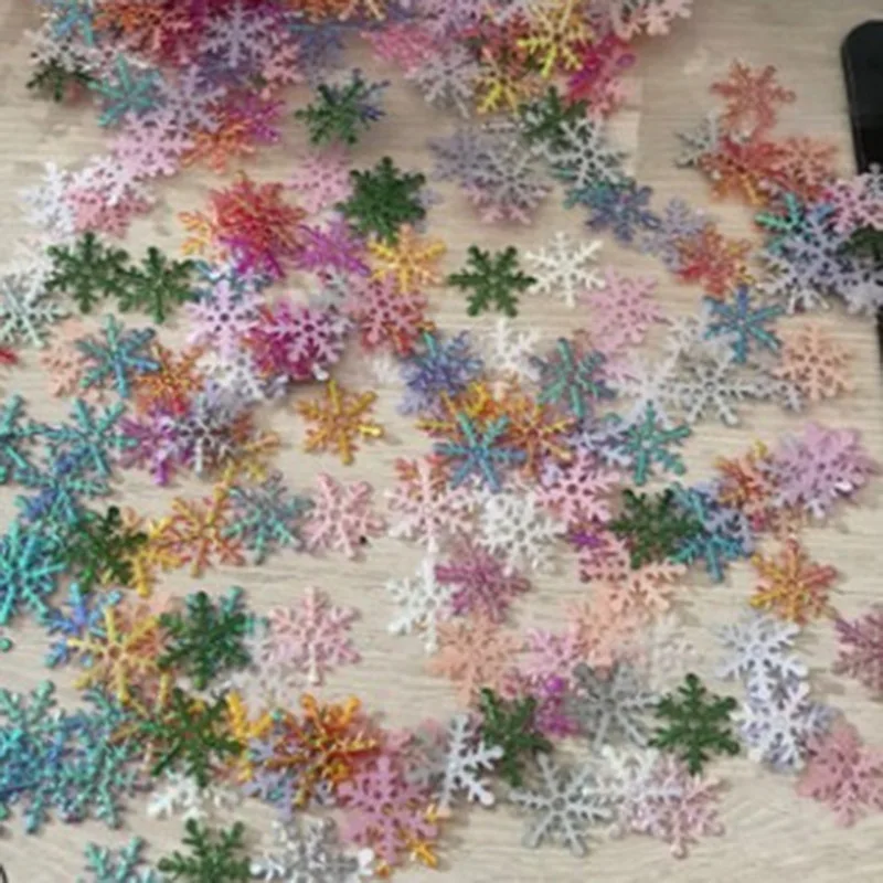 10 шт./компл. снежинки 3000 шт. блестящее платье с блестками, держащих букет невесты на свадьбе вечерние конфетти пледы Бумага поддельные очки со снежинками, рождественские украшения