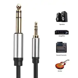 Аудио кабель 3,5 мм штекер до 6,35 мм штекер аудиосигнала Кабельный разъем акустическая линия Aux кабель для гитарного микшера усилитель