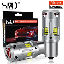 Bombilla LED CanBus sin Error, 30W, T20, P21W, PY21W, 7440, BAU15S, BA15S, luz de indicación de giro de coche sin hiperflash, lámpara amarilla y blanca, 2 uds.