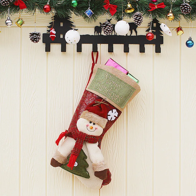 1 шт., рождественские чулки для подарков, сумка, Санта Клаус, носки для конфет, маленькие сапоги, новые украшения для рождественской елки, вечерние украшения для дома