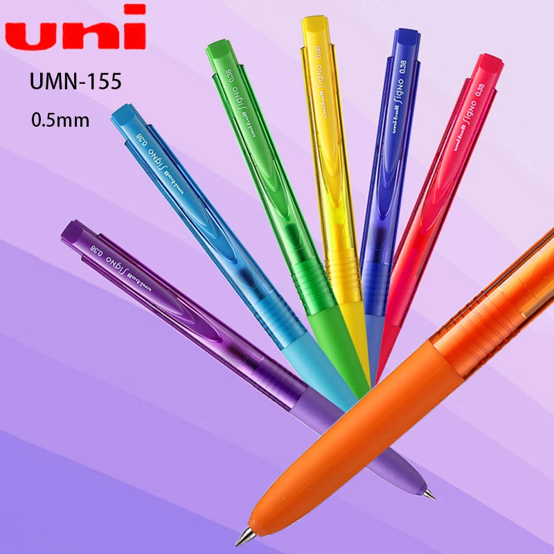 Japan UNI Gel Pen UMN-155 Signo RT Press Color Signature Pen Smooth and Low Attenuation 0.38/0.5Mm Stationery for Students