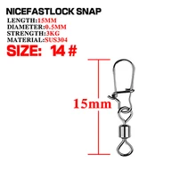  50PCS or 20PCS Pike Fishing Accessories Connector Pin Bearing Rolling Swivel Stainless Steel Snap Fishhook Lure Swivels Tackle 