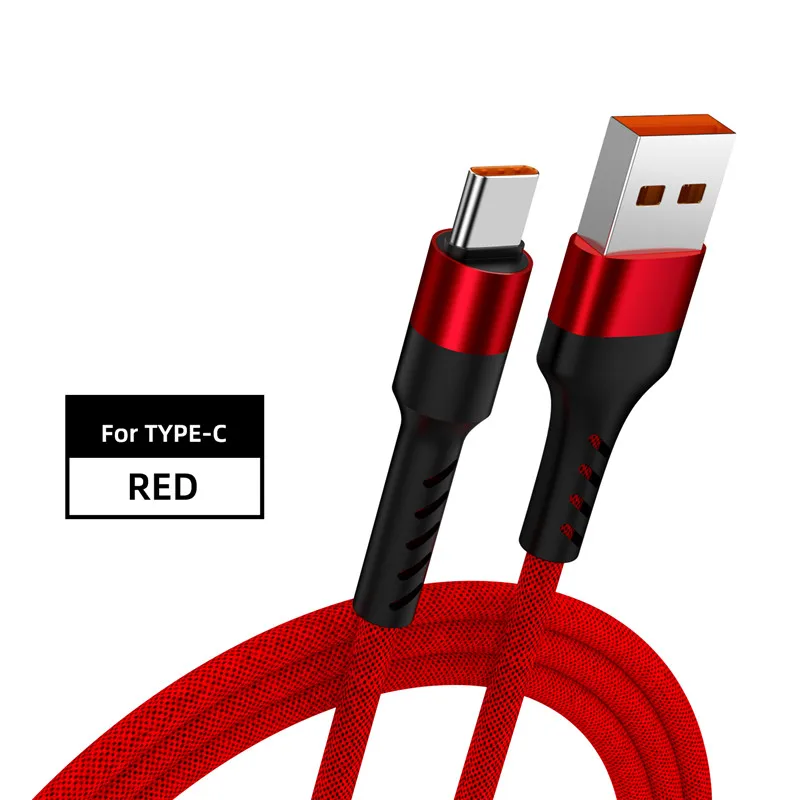 2.4A Micro usb type-C кабель для быстрой зарядки передачи данных кабель для мобильного телефона зарядное устройство для samsung Xiaomi huawei Android телефонов - Цвет: Red for Type C