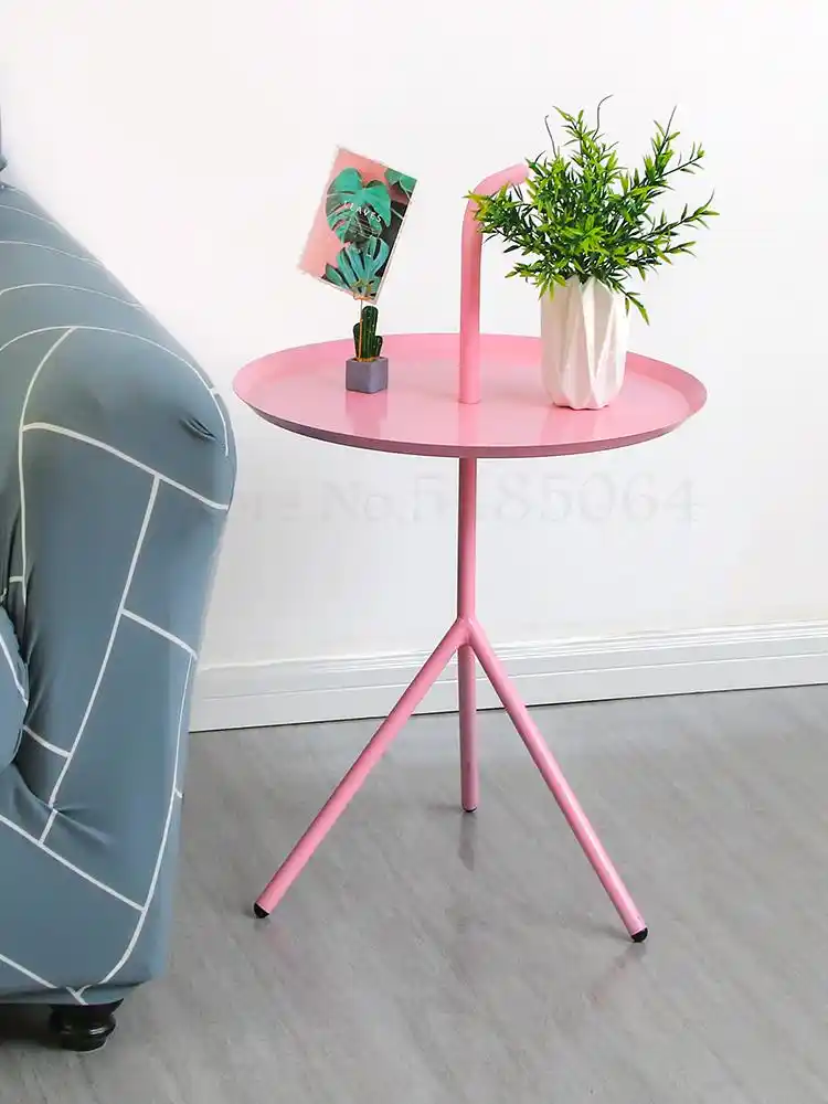 Mesa de hierro nórdico personalizado, mesita de centro sencilla y
