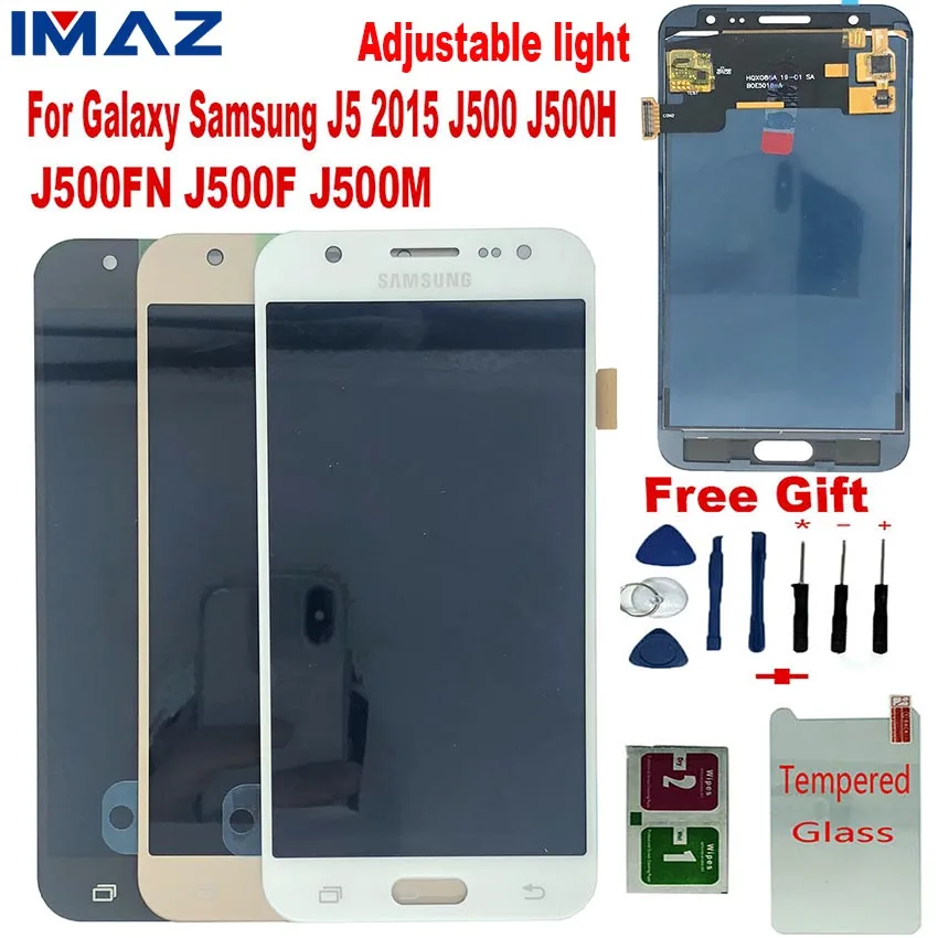 IMAZ отрегулировать светильник ЖК-дисплей для Samsung Galaxy J5 j500 J500H J500FN J500F ЖК-дисплей Дисплей кодирующий преобразователь сенсорного экрана в сборе для J5 ЖК-дисплей