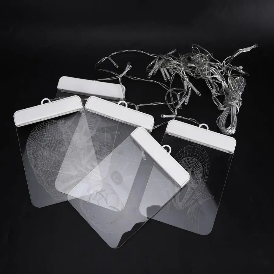 Lampara USB источник питания светодиодный 3D Череп/паук/светодиодный ледяной бар лампа украшение ночной струнный светильник низкое напряжение для Хэллоуина Вечерние