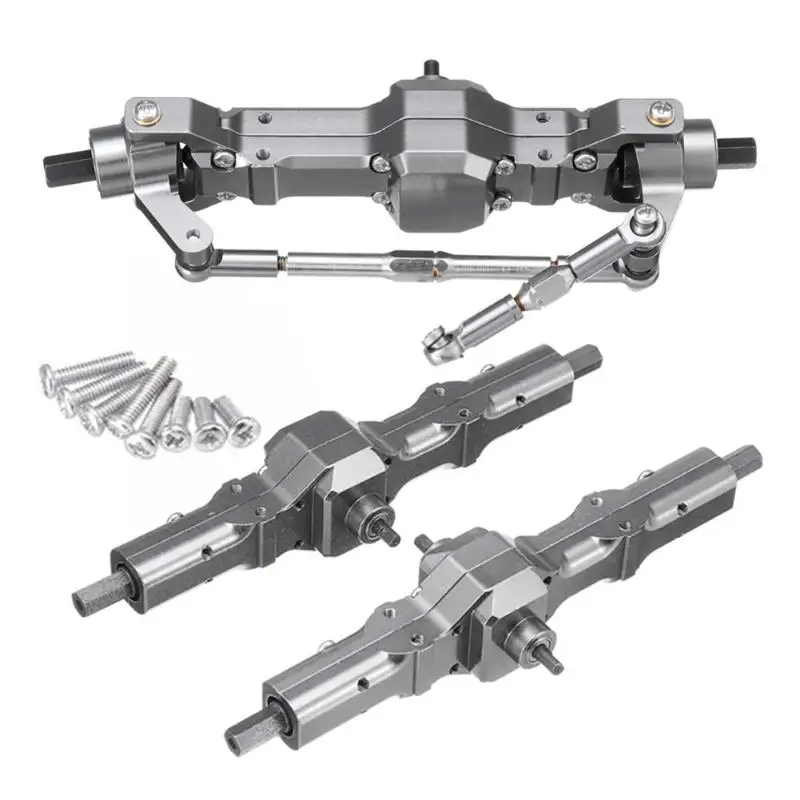 

Titanium Metal RC Car Front Middle Rear Bridge Axle Six-wheel Drive Set for WPL 1/16 Remote Control Vehicle Accessories